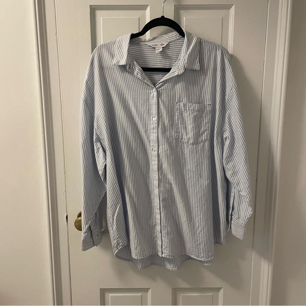 Blue/White Boyfriend Shirt